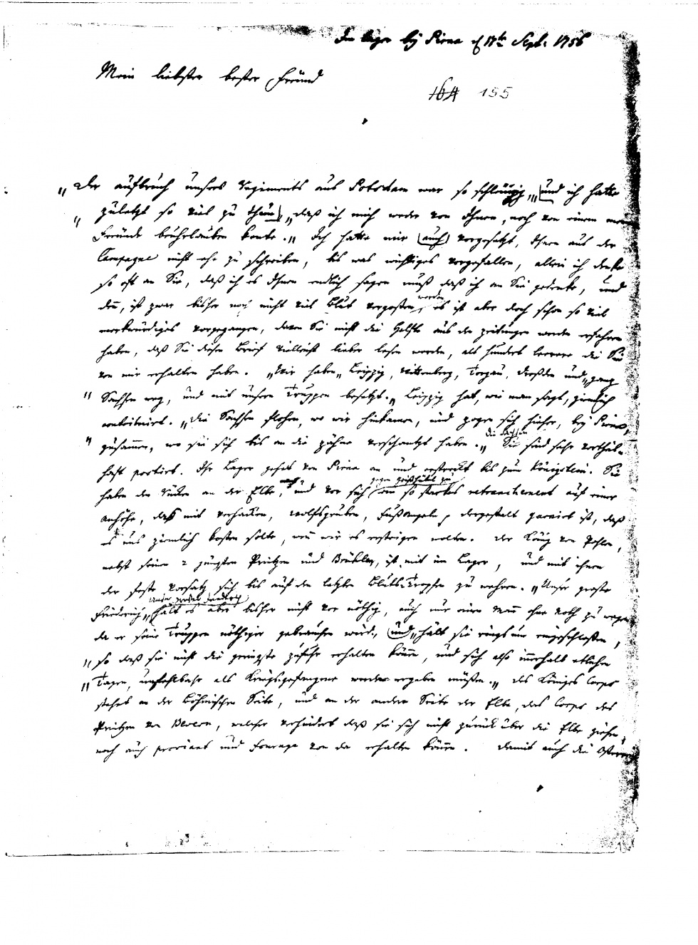04 Brief Ewald Christians von Kleist an Gleim 17.9.1756 (Gleimhaus Halberstadt CC BY-NC-SA)
