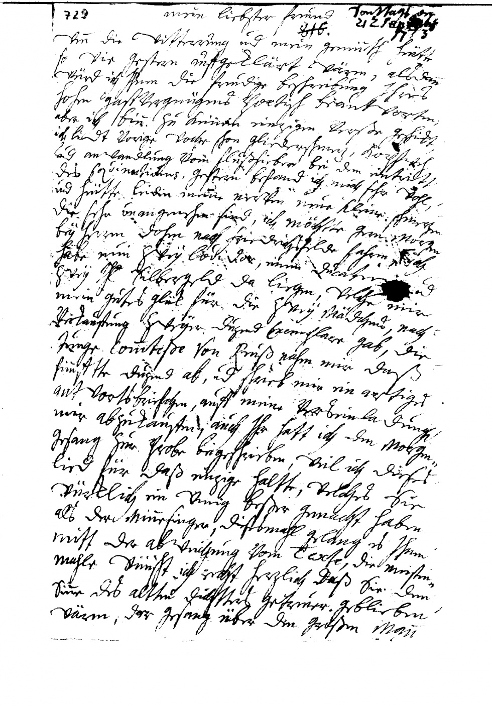 Brief der Anna Louisa Karsch an Gleim, 26. und 29. September 1773 (Gleimhaus Halberstadt CC BY-NC-SA)