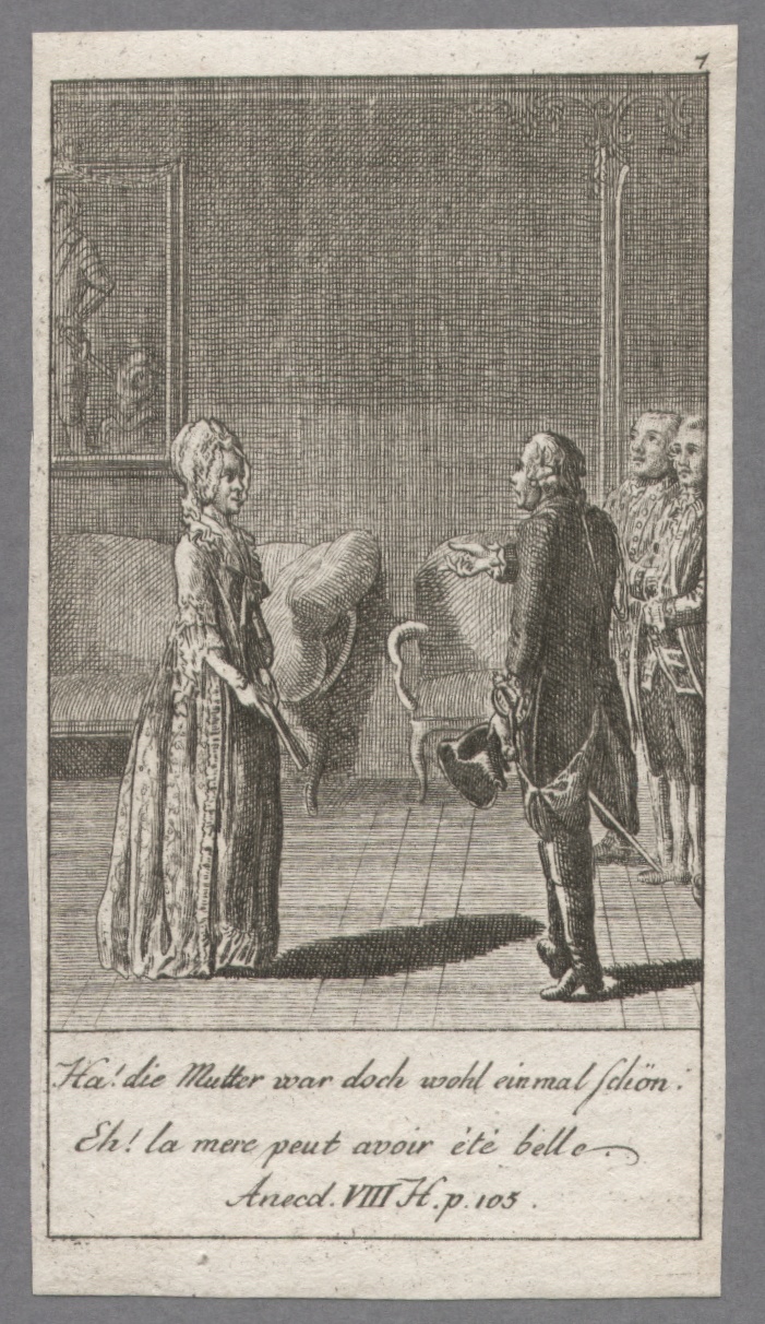 Audienz der Anna Louisa Karsch bei Friedrich II. 1763 (Gleimhaus Halberstadt CC BY-NC-SA)