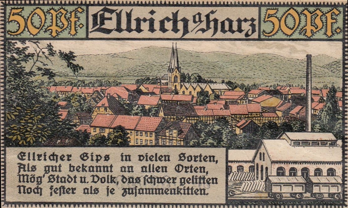 Notgeld der Stadt Ellrich am Harz (50 Pfennig) (Ortsgeschichtliche Sammlung Walkenried CC BY-SA)