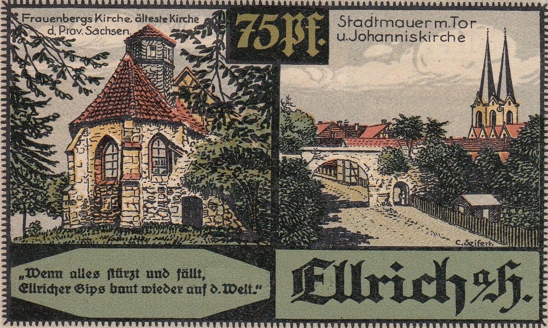 Notgeld der Stadt Ellrich am Harz (75 Pfennig) (Ortsgeschichtliche Sammlung Walkenried CC BY-SA)