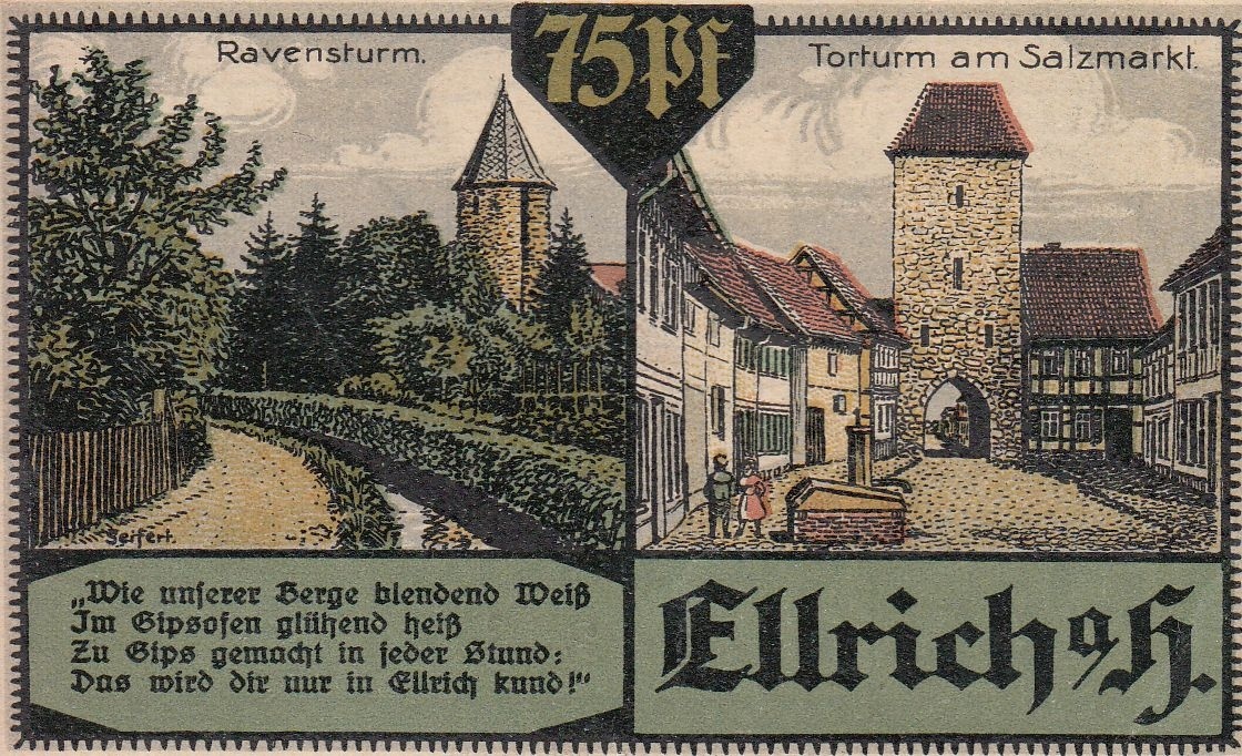 Notgeld der Stadt Ellrich am Harz (75 Pfennig) (Ortsgeschichtliche Sammlung Walkenried CC BY-SA)