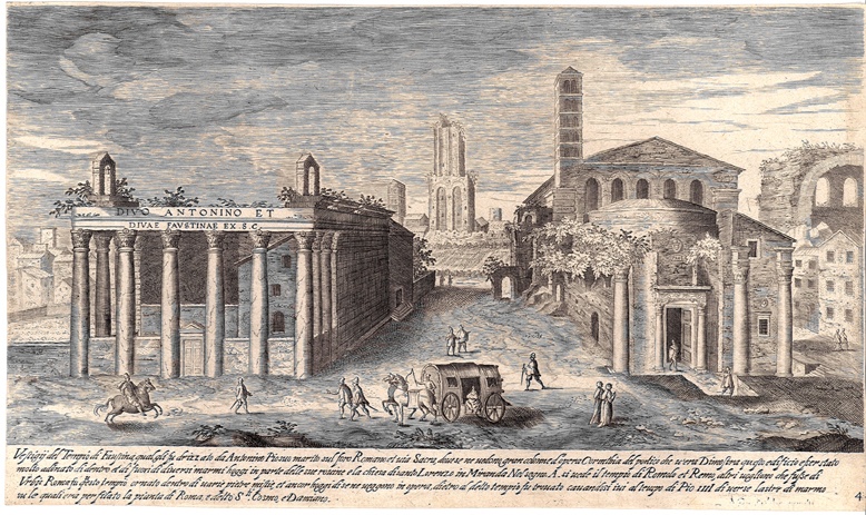 Tempel des Antoninus Pius und der Faustina (Winckelmann-Museum Stendal CC BY-NC-SA)