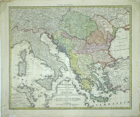 Karte des Donaulaufes, Italiens, Griechenlands bis zum westlichen schwarzen Meer (Winckelmann-Museum Stendal CC BY-NC-SA)