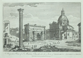 Septimius Severus-Bogen und St. Martinskirche am Forum Romanum (Winckelmann-Museum Stendal CC BY-NC-SA)