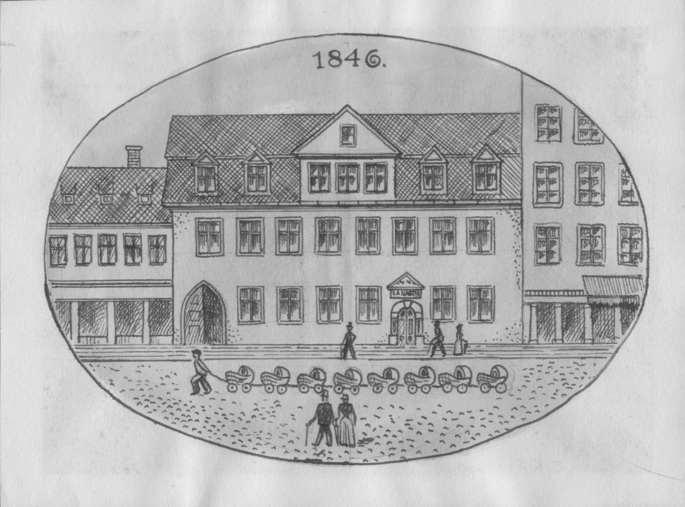Das Naethersche Geschäftshaus in der Judenstraße 2 (Museum Schloss Moritzburg Zeitz CC BY-NC-SA)