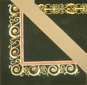 Eckstück von Filigranborte, früher 4. Stil, schwarzgrundig (Winckelmann-Museum Stendal CC BY-NC-SA)