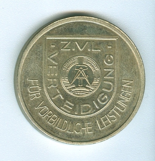 Medaille (nicht tragbar) für vorbildliche Leistung in der Zivilverteidigung, DDR,1970-1989 (Museum Weißenfels - Schloss Neu-Augustusburg CC BY-NC-SA)