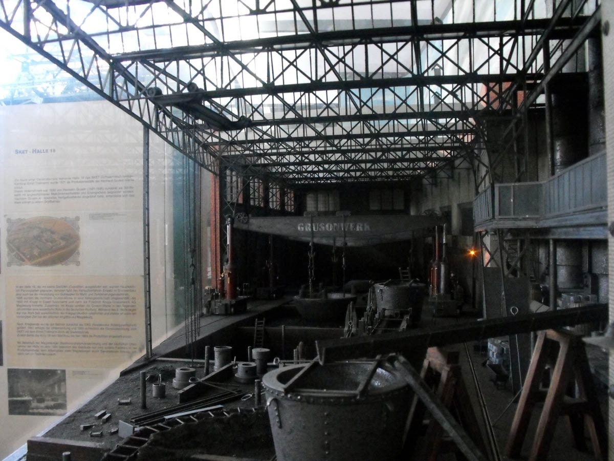 Modell der ehemaligen Panzerplattengießerei (Technikmuseum Magdeburg CC BY-NC-SA)