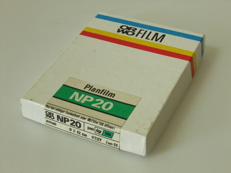 S/W Negativplanfilm ORWO NP 20,  9x12 cm (Industrie- und Filmmuseum Wolfen CC BY-NC-SA)