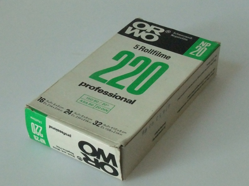 S/W Negativfilm ORWO NP 20,  5 x 220er Rollfilm (Industrie- und Filmmuseum Wolfen CC BY-NC-SA)