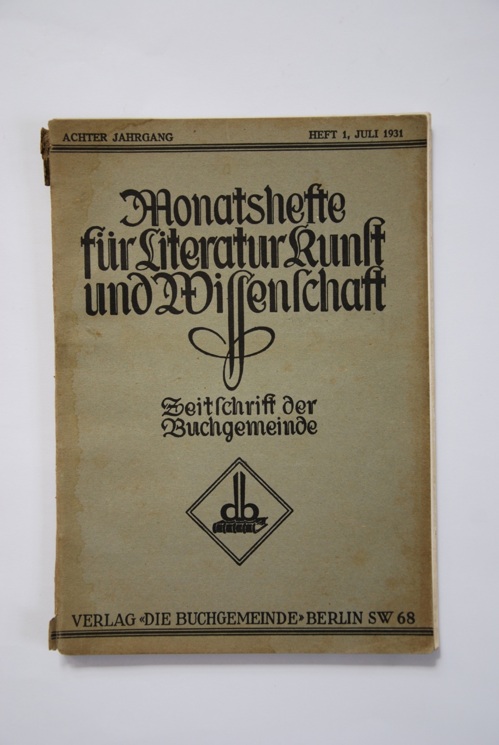 Monatshefte für Literatur Kunst und Wissenschaft (Museum Schloss Moritzburg Zeitz CC BY-NC-SA)
