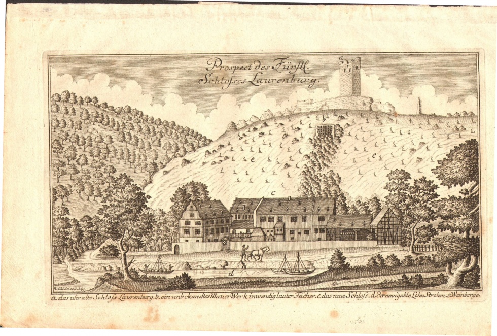 Prospect des fürstlichen Schlosses Laurenburg (Museum Schloss Bernburg CC BY-NC-SA)
