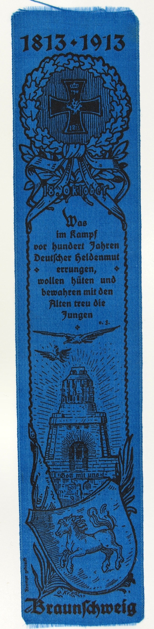 Vivatband anlässlich der Enthüllung des Völkerschlachtdenkmals, 18.10.1913 (Museum Weißenfels - Schloss Neu-Augustusburg CC BY-NC-SA)