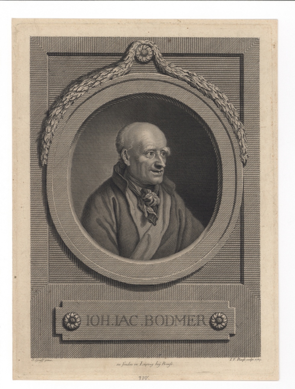 Bildnis des Johann Jakob Bodmer (Gleimhaus Halberstadt CC BY-NC-SA)