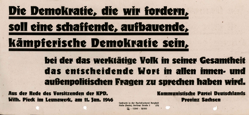 Wahlplakat der Kommunistischen Partei Deutschlands (Museum Wolmirstedt RR-F)