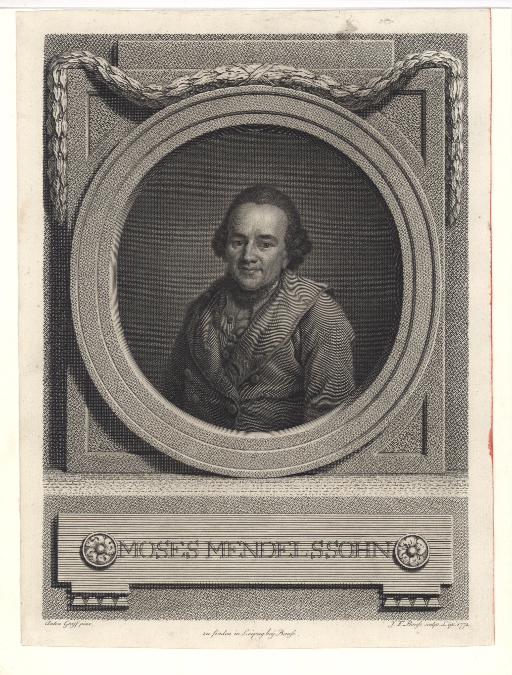 Porträt Moses Mendelssohn (Franckesche Stiftungen zu Halle CC BY-NC-SA)