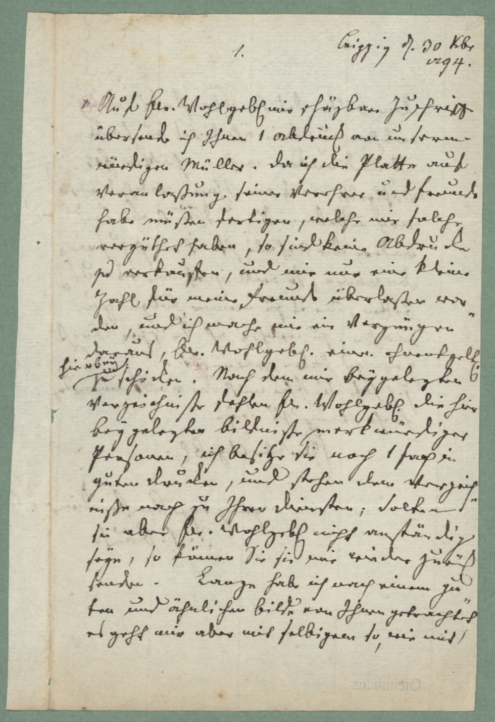 Brief von Johann Friedrich Bause an Johann Wilhelm Ludwig Gleim, 30.12.1794 (Gleimhaus Halberstadt CC BY-NC-SA)