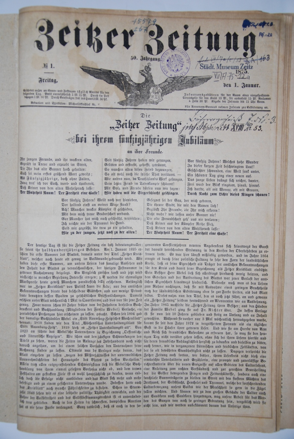 Zeitzer Zeitung (Museum Schloss Moritzburg Zeitz CC BY-NC-SA)