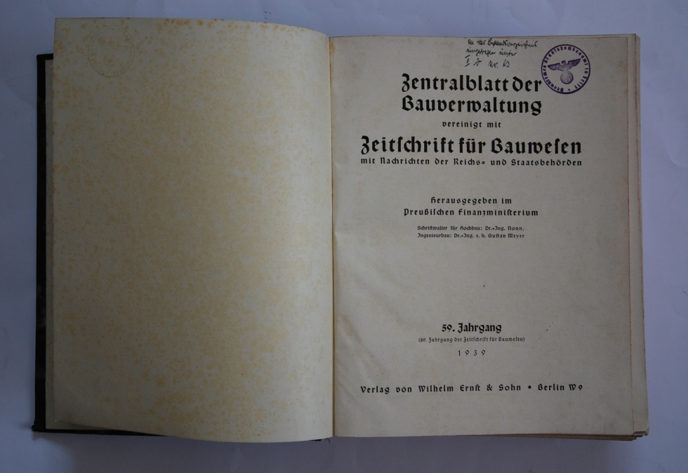 Zentralblatt der Bauverwaltung vereinigt mit Zeitschrift für Bauwesen (Museum Schloss Moritzburg Zeitz CC BY-NC-SA)