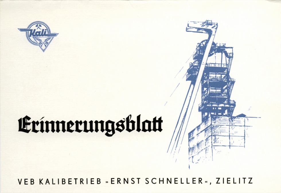 Erinnerungsblatt zur Förderung von 100 Million Tonnen Rohsalz (Museum Wolmirstedt RR-F)