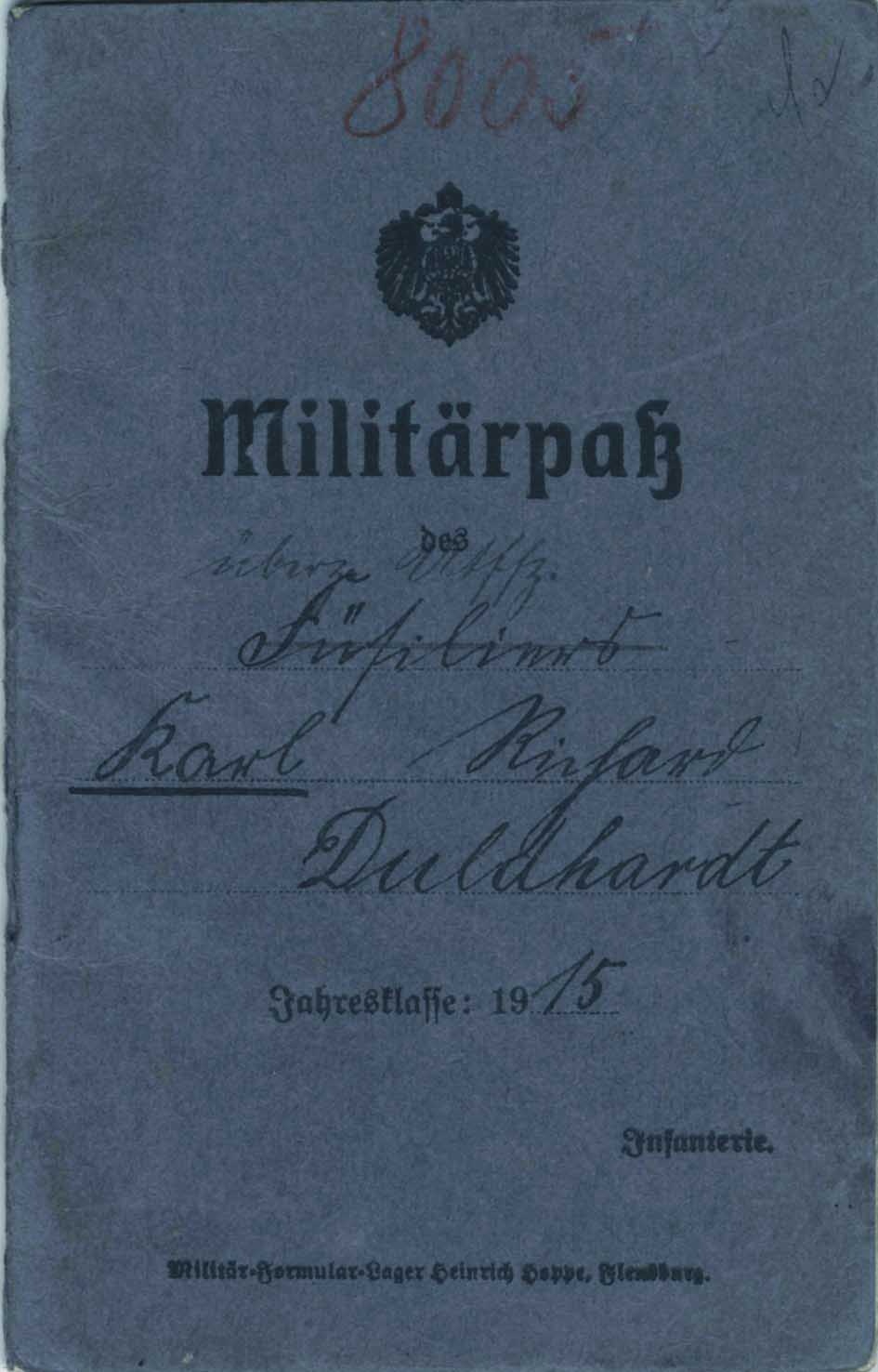 Militärpass von Karl Duldhardt (Museum Wolmirstedt RR-F)