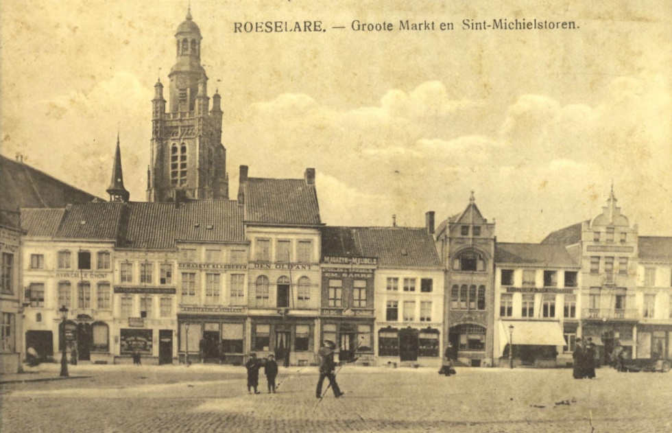 Postkartenbuch Roeselare - Postkarte Groote Markt en Sint-Michielstoren (Museum Wolmirstedt RR-F)