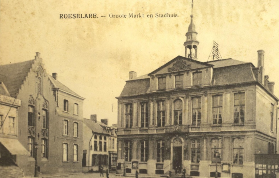 Postkartenbuch Roeselare - Postkarte Groote Markt en Stadthuis (Museum Wolmirstedt RR-F)