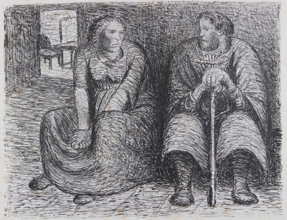 Der tote Tag, Blatt 3: Das Paar im Gespräch (Winckelmann-Museum Stendal CC BY-NC-SA)