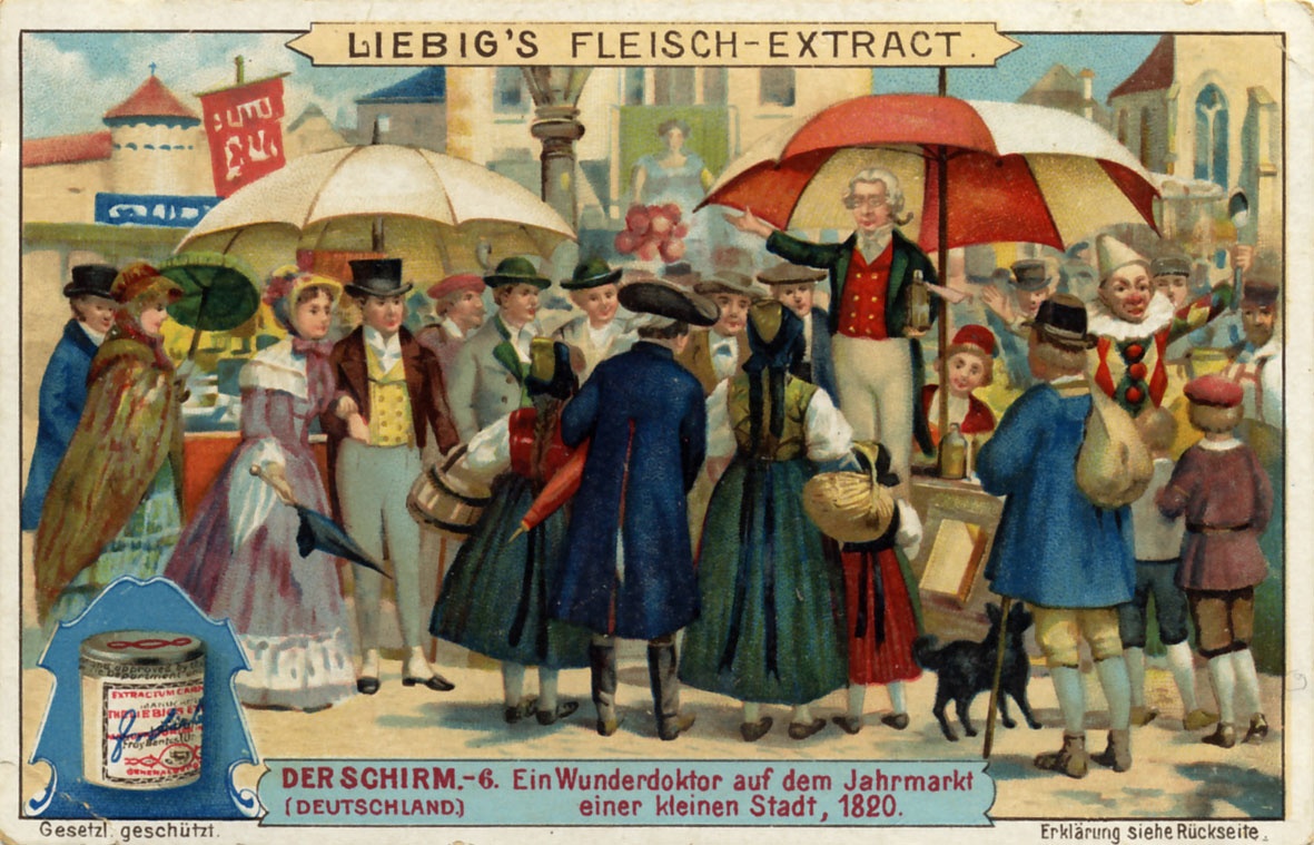 Sammelbild der Firma Liebig’s Fleisch-Extract, Serie: &quot;Der Schirm&quot;, Bild-Nr. 6 (Museum Wolmirstedt RR-F)