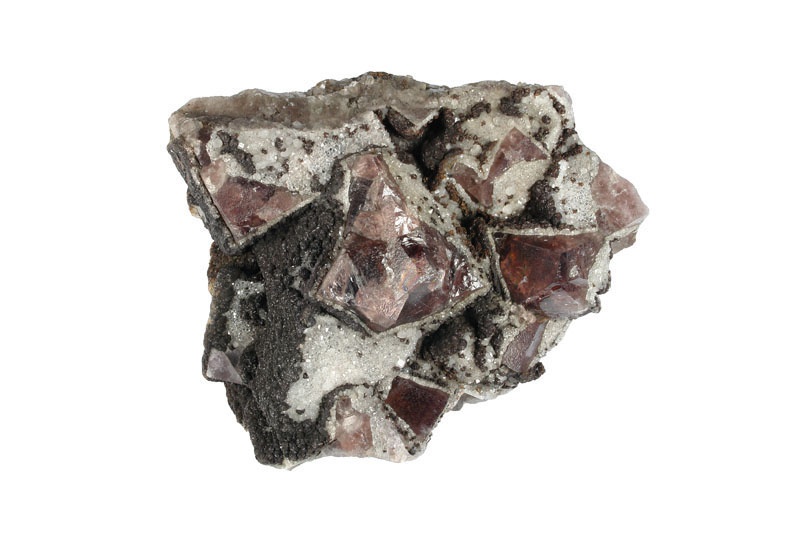 Fluorit mit Quarzkrusten (Museum für Naturkunde Magdeburg CC BY-NC-SA)