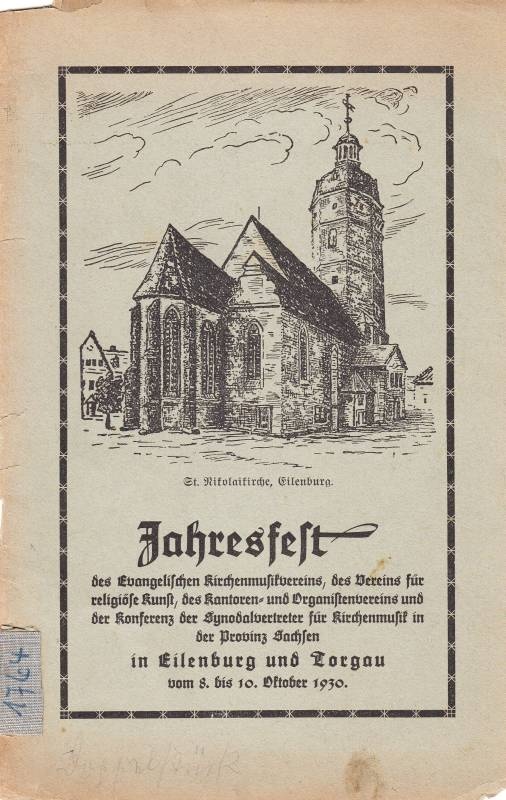 Programm zum Jahresfest verschiedener Verine in Eilenburg und Torgau, 1930 (Kreismuseum Bitterfeld CC BY-NC-SA)