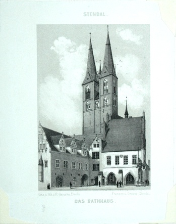 Stendal, Marienkirche und rathaus (Winckelmann-Museum Stendal CC BY-NC-SA)