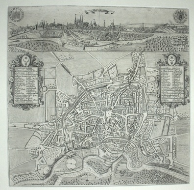 Halle Stadtplan und Stadtansicht (Winckelmann-Museum Stendal CC BY-NC-SA)