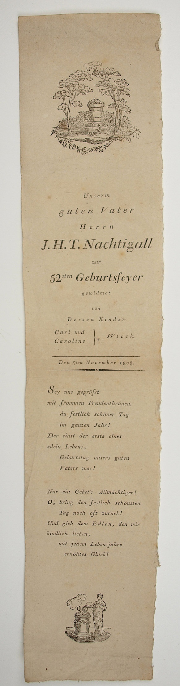 Herrn J. H. T. Nachtigall zur 52. Geburtsfeier... 1808 (Museum Weißenfels - Schloss Neu-Augustusburg CC BY-NC-SA)