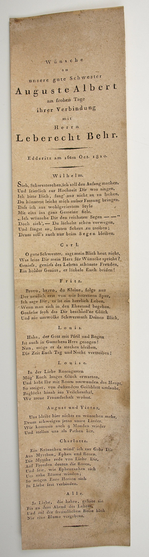 ..Auguste Albert am frohen Tage ihrer Verbindung ... Leberecht Behr 1810 (Museum Weißenfels - Schloss Neu-Augustusburg CC BY-NC-SA)