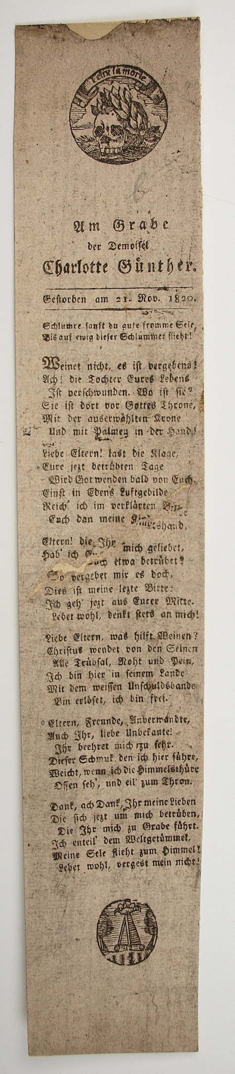 Am Grabe der Demoisel Charlotte Günther 1820 (Museum Weißenfels - Schloss Neu-Augustusburg CC BY-NC-SA)