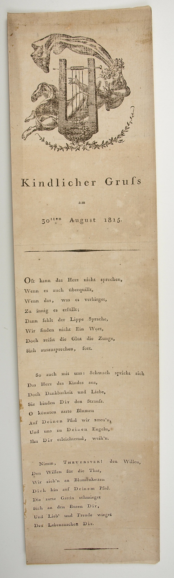 Kindlicher Gruss am 30. August 1815 (Museum Weißenfels - Schloss Neu-Augustusburg CC BY-NC-SA)
