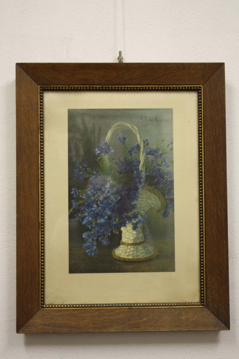 Kunstdruck, Blumenkorb mit Kornblumen (Museum Wolmirstedt RR-F)