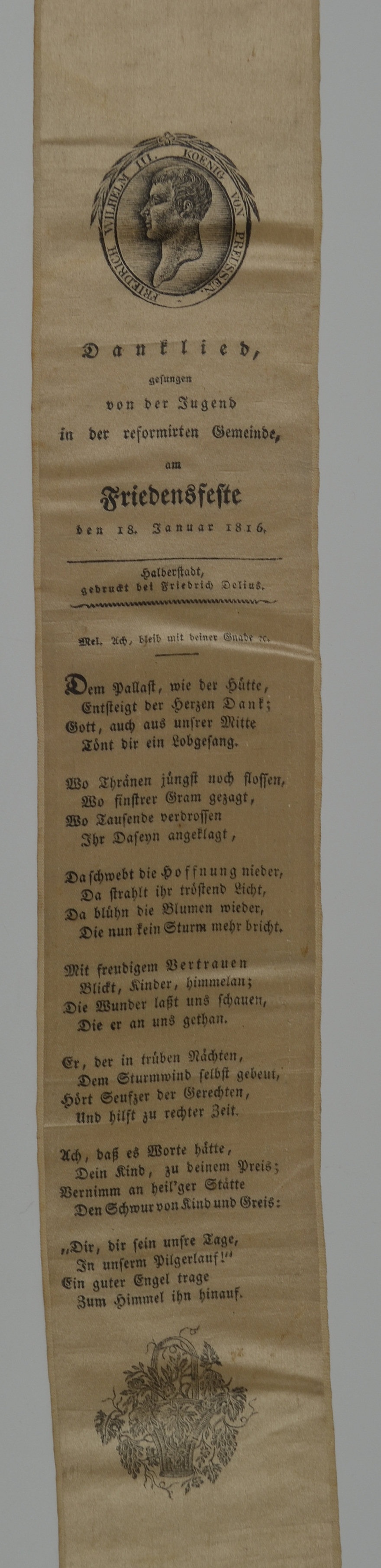 Danklied gesungen von der Jugend ... 18. Januar 1816 (Museum Weißenfels - Schloss Neu-Augustusburg CC BY-NC-SA)