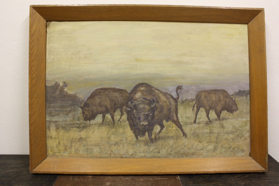 Gemälde, drei Büffel (Museum Wolmirstedt RR-F)