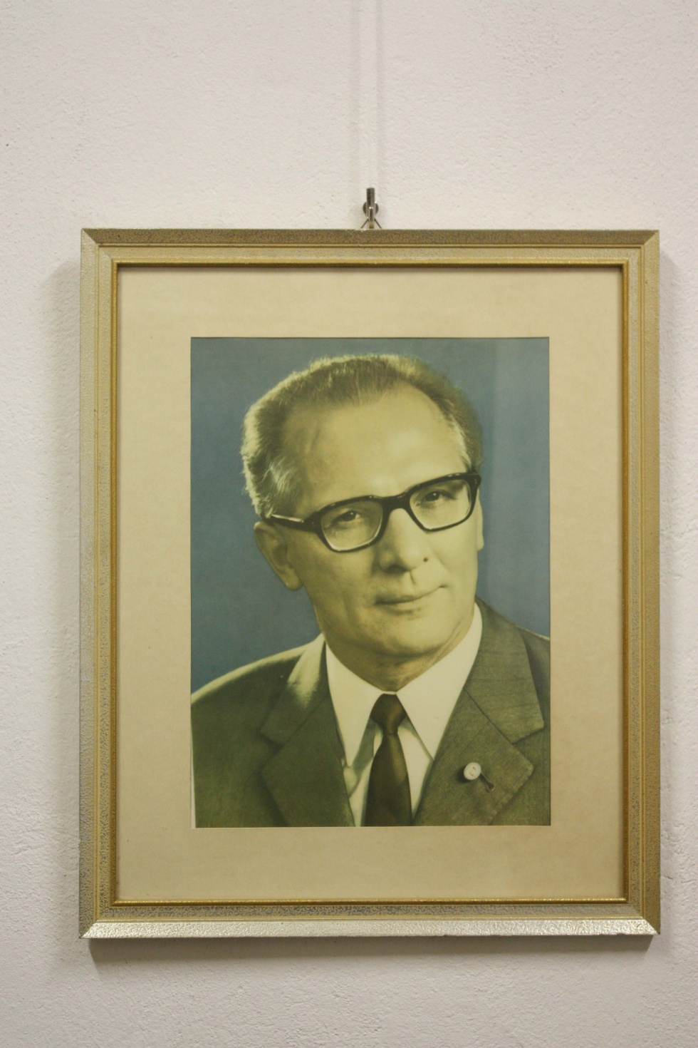 Druck, gerahmt, Erich Honecker, farbig (Museum Wolmirstedt RR-F)