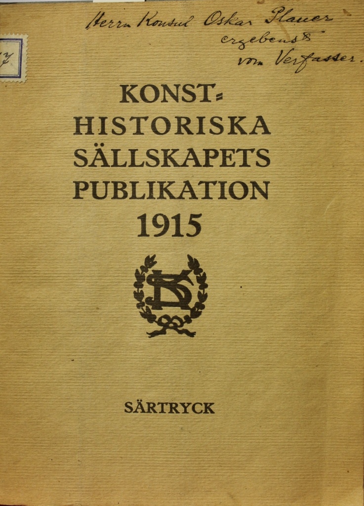 Baeckström, Arvid: En Gustaf Adolphs-relief; Särtryck. Konsthistoriska Sällskapets, Publikation 1915 (Museum im Schloss Lützen CC BY-NC-SA)