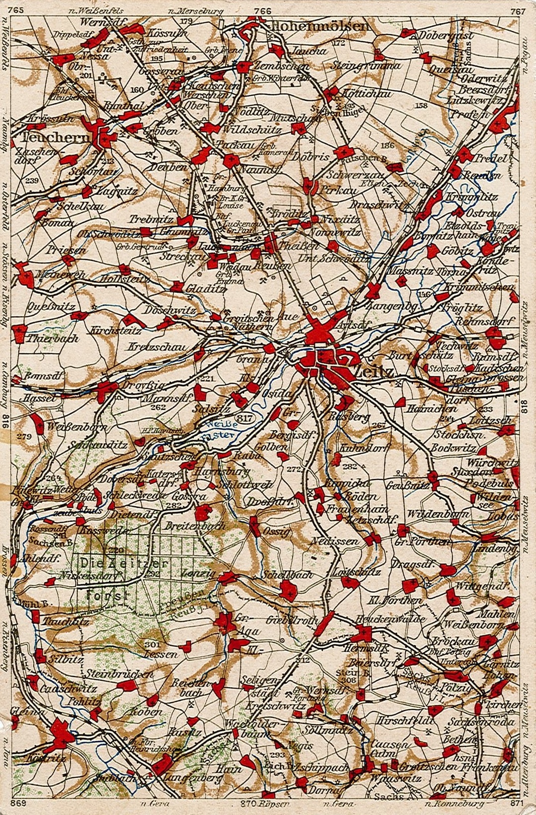 Karte des Zeitzer Forstes (Museum Schloss Moritzburg Zeitz CC BY-NC-SA)