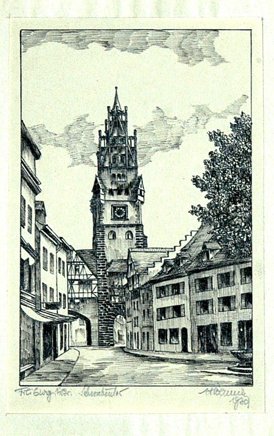 Das Schwabentor in Freiburg / Br. (Winckelmann-Museum Stendal CC BY-NC-SA)