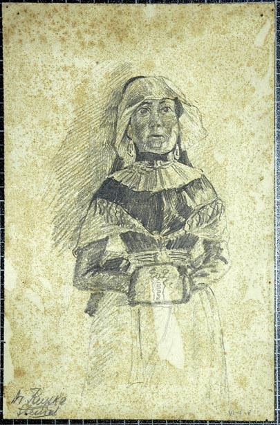 Bildnis einer Frau mit weißer Haube und Muff (Winckelmann-Museum Stendal CC BY-NC-SA)