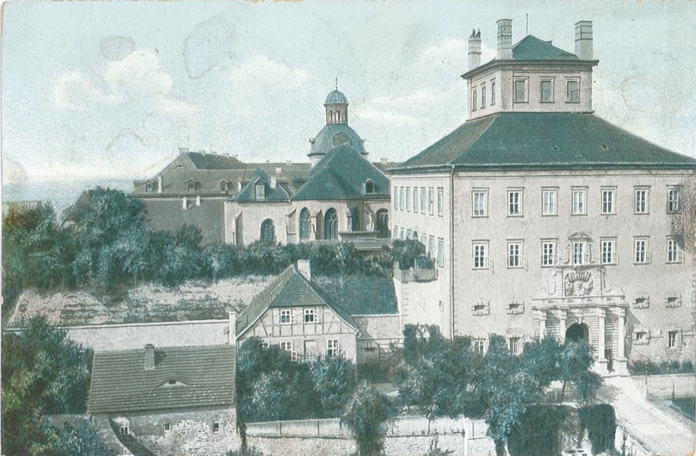Zeitz, Torhaus, Schlosskirche und Schloss Moritzburg (Museum Schloss Moritzburg Zeitz CC BY-NC-SA)
