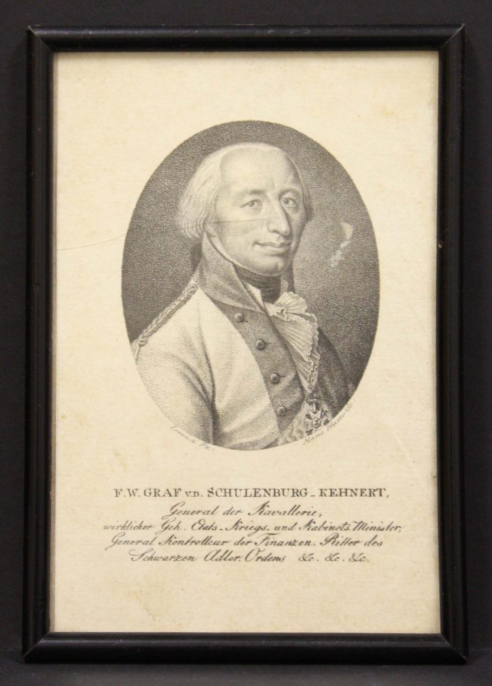 Porträt, gerahmt, F. W. Graf von der Schulenburg-Kehnert (Museum Wolmirstedt RR-F)