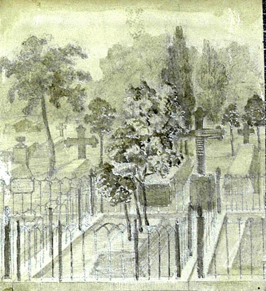 Gräber auf einem Friedhof (Winckelmann-Museum Stendal CC BY-NC-SA)