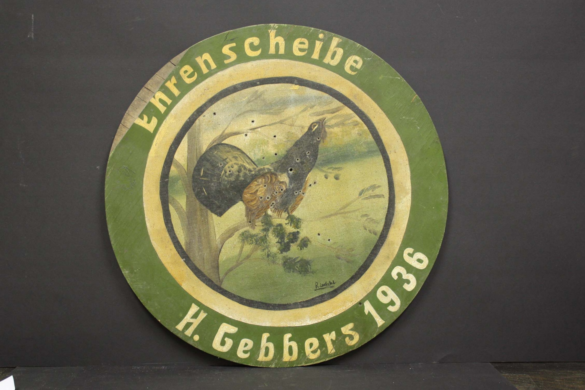 Schießscheibe, mit Auerhahn (Museum Wolmirstedt RR-F)